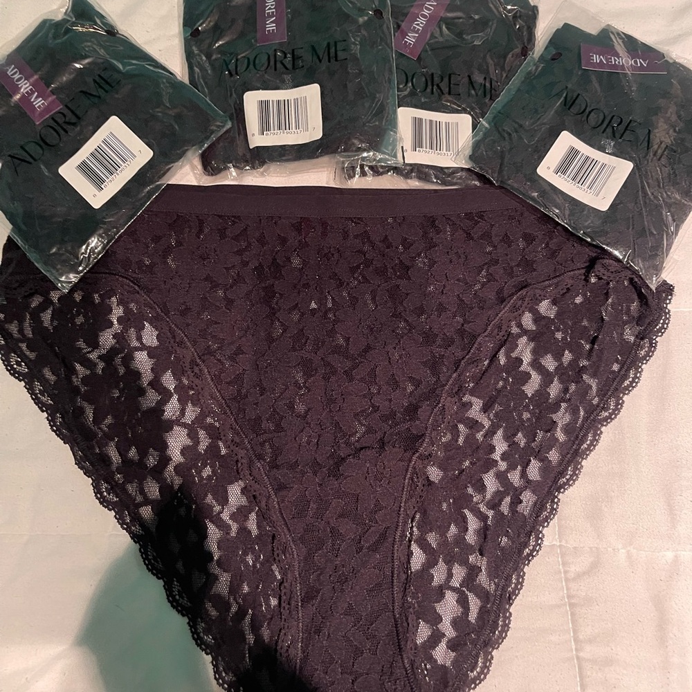 (2XL) 5pairs Adore me lace underwear - 4 new in package.Sold as a lot of 5.